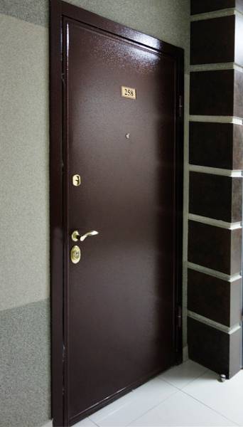 Фото установленной металлической двери